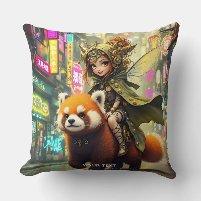Fantasy Cute Wild Panda Rit Kussen (Voorkant)