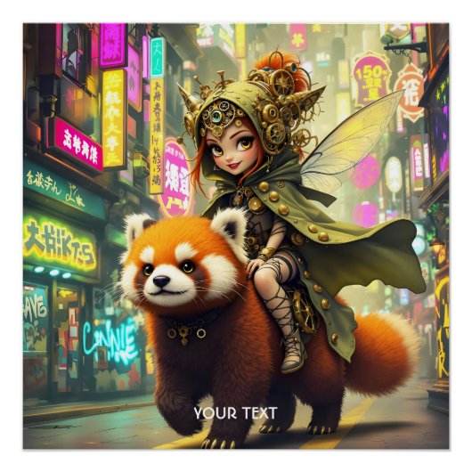 Fantasy Cute Wild Panda Rit Perfect Poster (Voorkant)