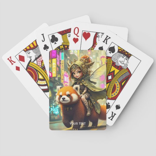 Fantasy Cute Wilde Panda Rit Pokerkaarten (Achterkant)
