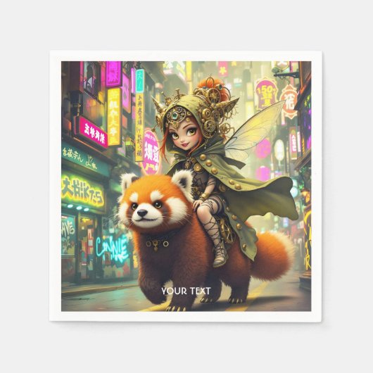 Fantasy Cute Wilde Panda Rit Servet (Voorkant)