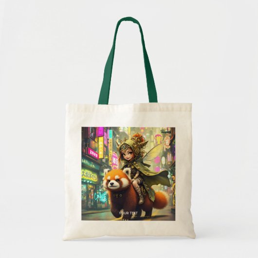 Fantasy Cute Wilde Panda Rit Tote Bag (Voorkant)