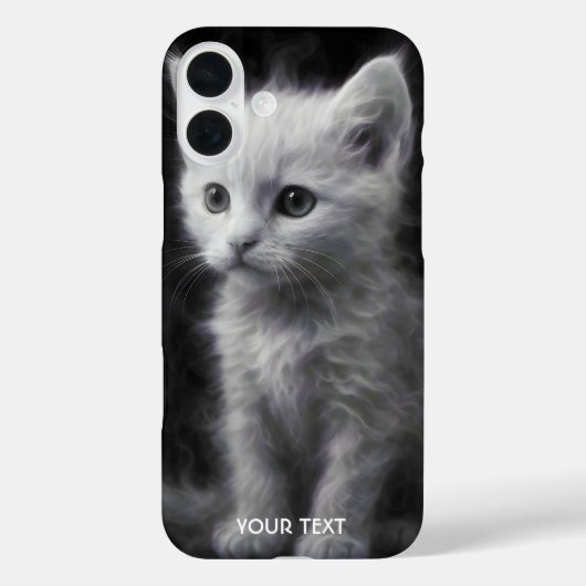 Fantasy Cute Witte Rook Kitten Case-Mate iPhone Case (Achterkant)