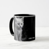 Fantasy Cute Witte Rook Kitten Mok (Voorkant links)