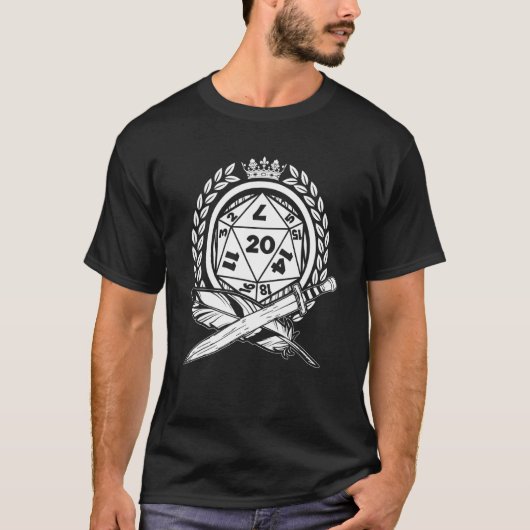 Fantasy D20 Dice Rpg Rol Play Game Master Game T-shirt (Voorkant)