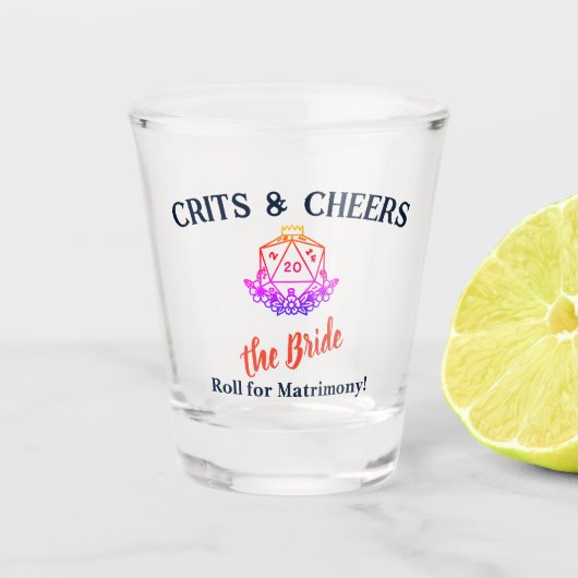 Fantasy / D & D Bachelorette: Cries & Proost Shot Glas (Voorkant)