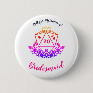 Fantasy/D&D Bachelorette Party Pin Ronde Button 5,7 Cm