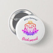 Fantasy/D&D Bachelorette Party Pin Ronde Button 5,7 Cm (Voorkant /achterkant)
