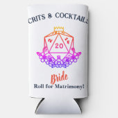 Fantasy/D&D vrijgezellenfeest: crits & cocktails Seltzer Blikjeskoeler (Voorkant)