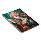 Fantasy dame met luit & vlinder vogel notitieboek (Rechterzijde)