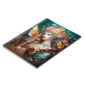 Fantasy dame met luit & vlinder vogel notitieboek (Linkerzijde)