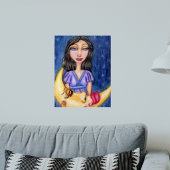 Fantasy Dame met Slaande Halve Maan Poster
