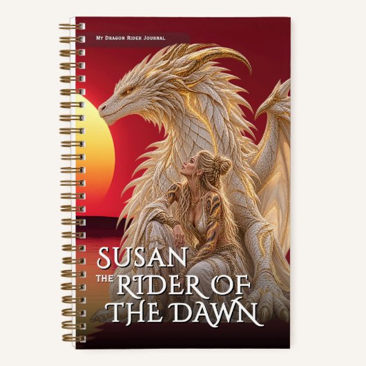 Fantasy Dawn Dragon Mythisch Avontuur Notitieboek (Voorkant)