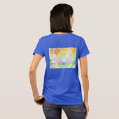 Fantasy dbl City Scape dames dames T-shirt blauw (Achterkant volledig)