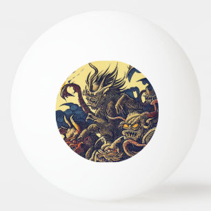 Fantasy Demons - Japanse houtsnede stijl (4) Pingpongbal
