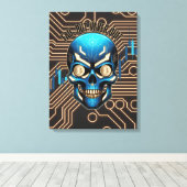 Fantasy Design | Crypto Btc | Motivatie | Blauw Canvas Afdruk (Insitu (Houten vloer))