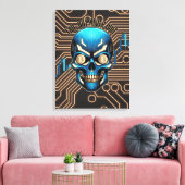Fantasy Design | Crypto Btc | Motivatie | Blauw Canvas Afdruk (Insitu (Woonkamer))