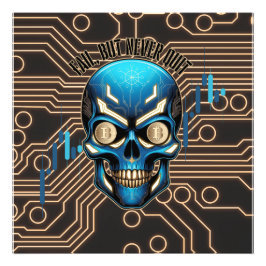 Fantasy Design | Crypto Btc | Motivatie | Blauw Foto Afdruk