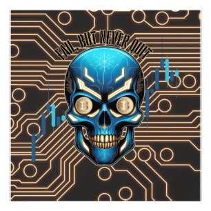 Fantasy Design Crypto Btc Motivatie Blauw Foto Afdruk