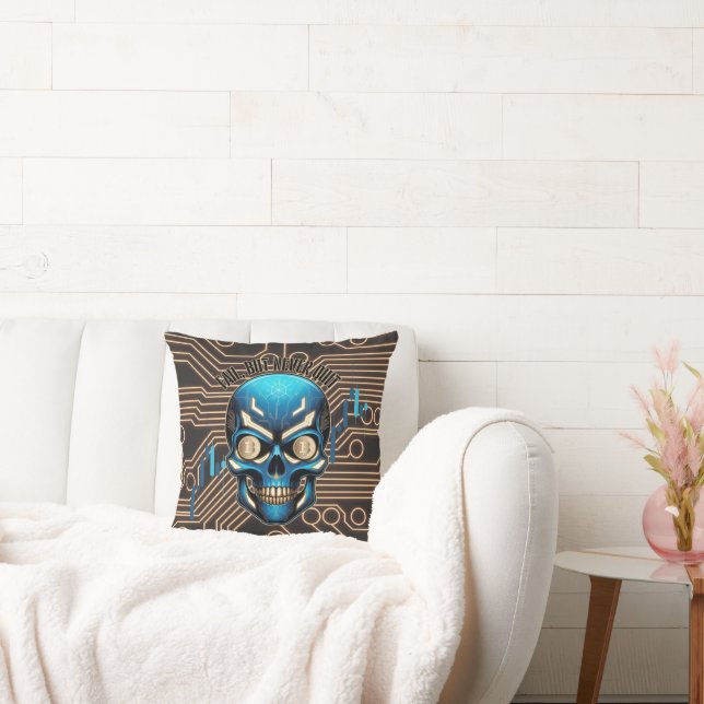 Fantasy Design | Crypto Btc | Motivatie | Blauw Kussen (Bank)
