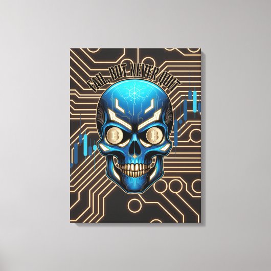 Fantasy Design | Crypto Btc | Motivation | Blue Canvas Afdruk (Voorkant)