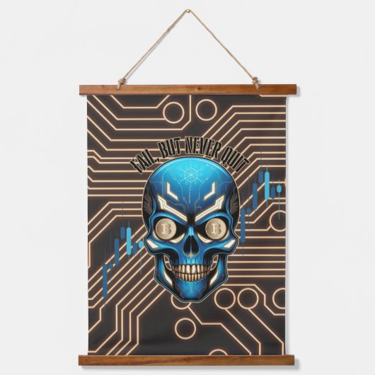 Fantasy Design | Crypto Btc | Motivation | Blue Hangend Wandkleed (Voorkant)