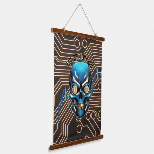 Fantasy Design | Crypto Btc | Motivation | Blue Hangend Wandkleed (Gebogen)