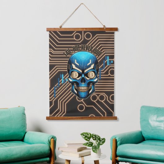 Fantasy Design | Crypto Btc | Motivation | Blue Hangend Wandkleed (Woonkamer)