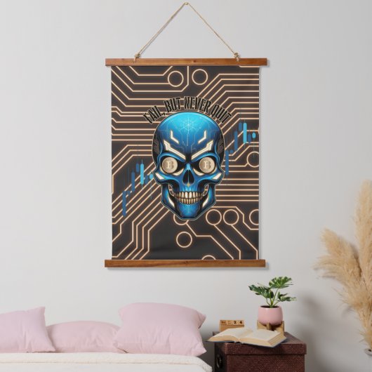 Fantasy Design | Crypto Btc | Motivation | Blue Hangend Wandkleed (Slaapkamer)