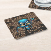 Fantasy Design | Crypto Btc | Motivation | Blue Kartonnen Onderzetters (Schuin)