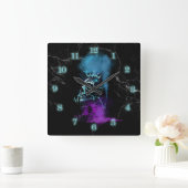 Fantasy Design | Cryptocurrency | Ethereum Marble Vierkante Klok (Huis)