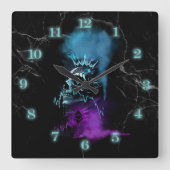 Fantasy Design | Cryptovaluta | Ethereum Marmer Vierkante Klok (Voorkant)