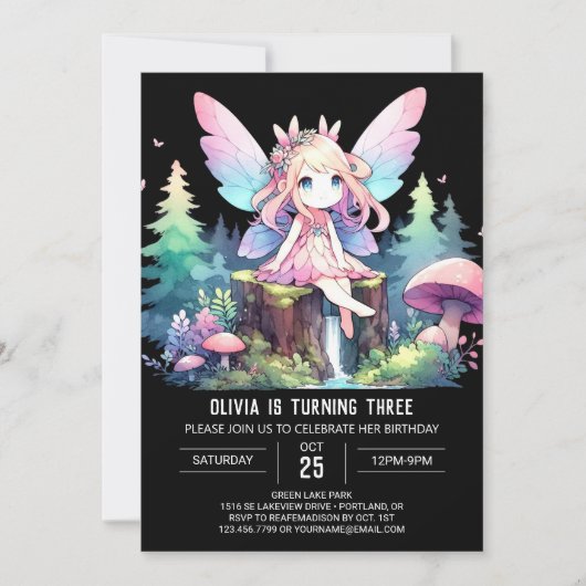 Fantasy Design Fairy Verjaardag Kaart (Voorkant)
