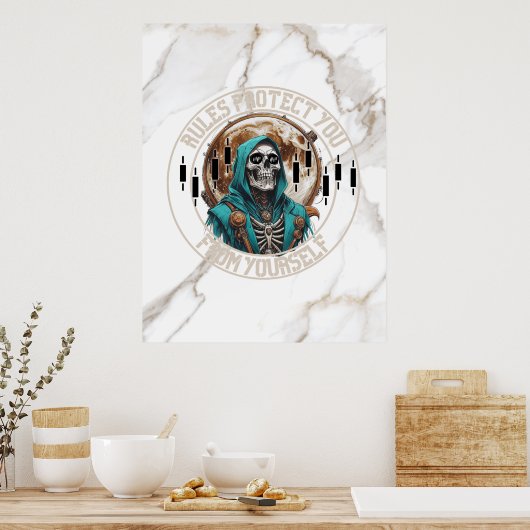 Fantasy Design Marble | Grim Reaper | Motivation Poster (Keuken)