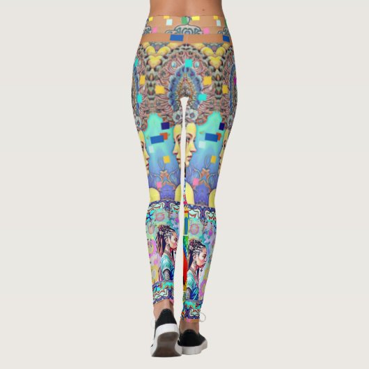 FANTASY DESIGNER COLLAGE LEGGINGS (Achterkant)