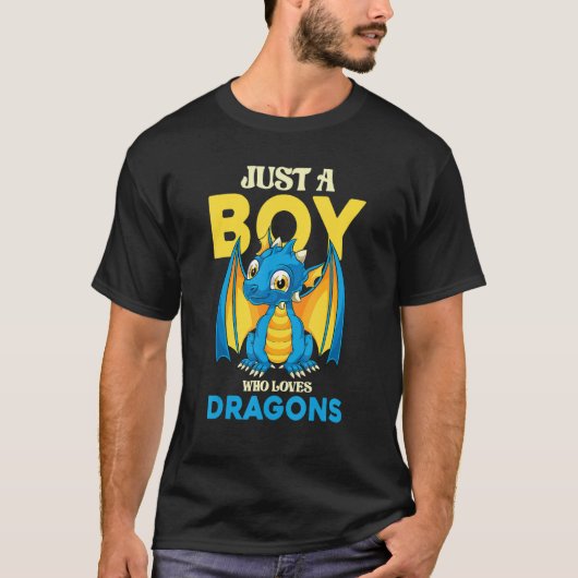 Fantasy Dier Mythisch Wezen Jongens Leuke Draak T-shirt (Voorkant)