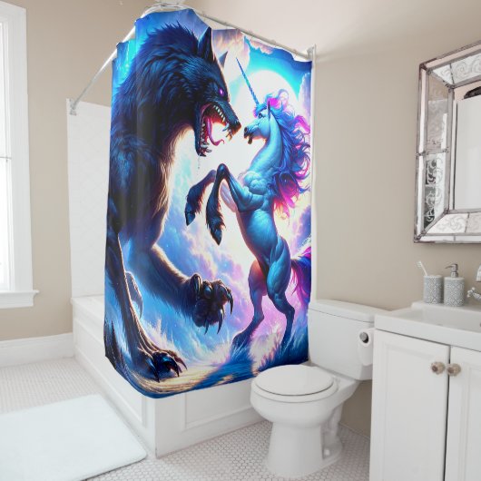 Fantasy Dieren Douchegordijn (In situ)