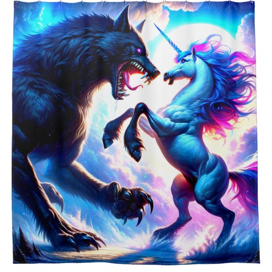 Fantasy Dieren Douchegordijn (Voorkant)