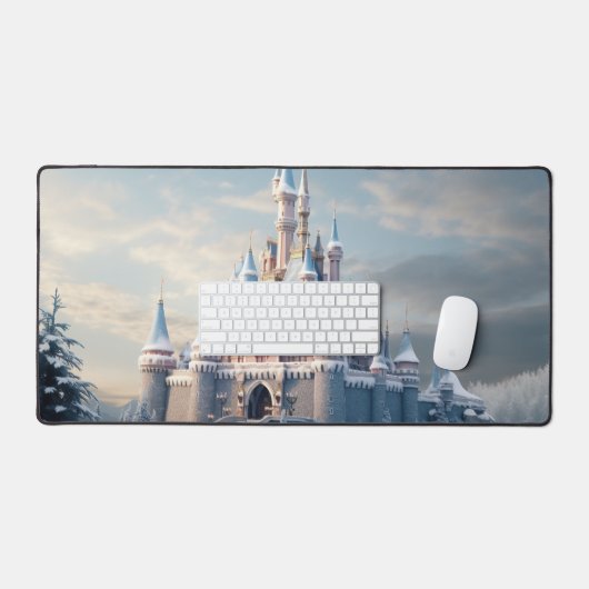 Fantasy digitaal kasteel in de bergen bureaumat (Keyboard & Muis)