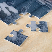 Fantasy digitaal kasteel in de bergen legpuzzel (Zijkant)