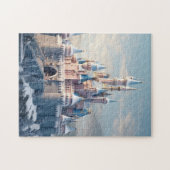 Fantasy digitaal kasteel in de bergen legpuzzel (Horizontaal)