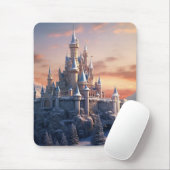 Fantasy digitaal kasteel in de bergen muismat (Met muis)