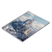 Fantasy digitaal kasteel in de bergen notitieboek (Linkerzijde)