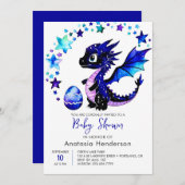 Fantasy Digital Dragon Boy Baby shower Kaart (Voorkant / Achterkant)