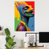 Fantasy Dinosaurus Hybride Cyborg T-Rex Sci-Fi Art Poster (Thuiskantoor)