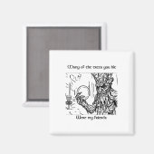 Fantasy Disc Golf Tree Ent Stylized Light Colors  Magneet (Voorkant / Achterkant)