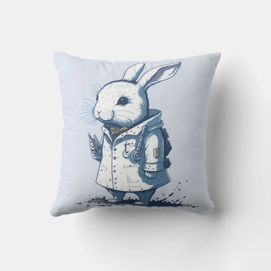 fantasy doctor nurse healer bunny rabbit kussen (Achterkant)