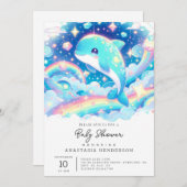 Fantasy Dolphin Baby shower Kaart (Voorkant / Achterkant)