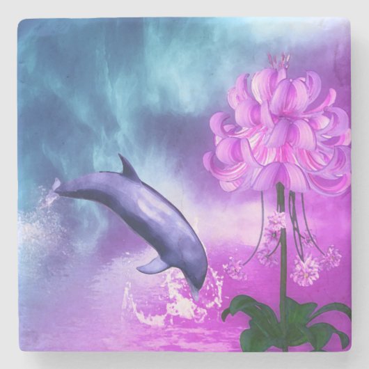 Fantasy Dolphin Stenen Onderzetter (Voorkant)