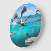 Fantasy Dolphins Wall Clock Grote Klok (Hoek)