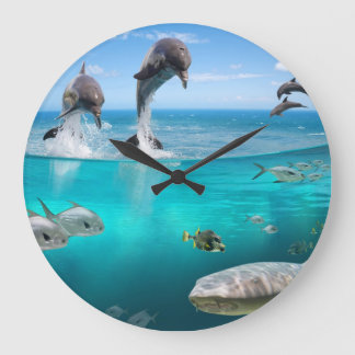Fantasy Dolphins Wall Clock Grote Klok